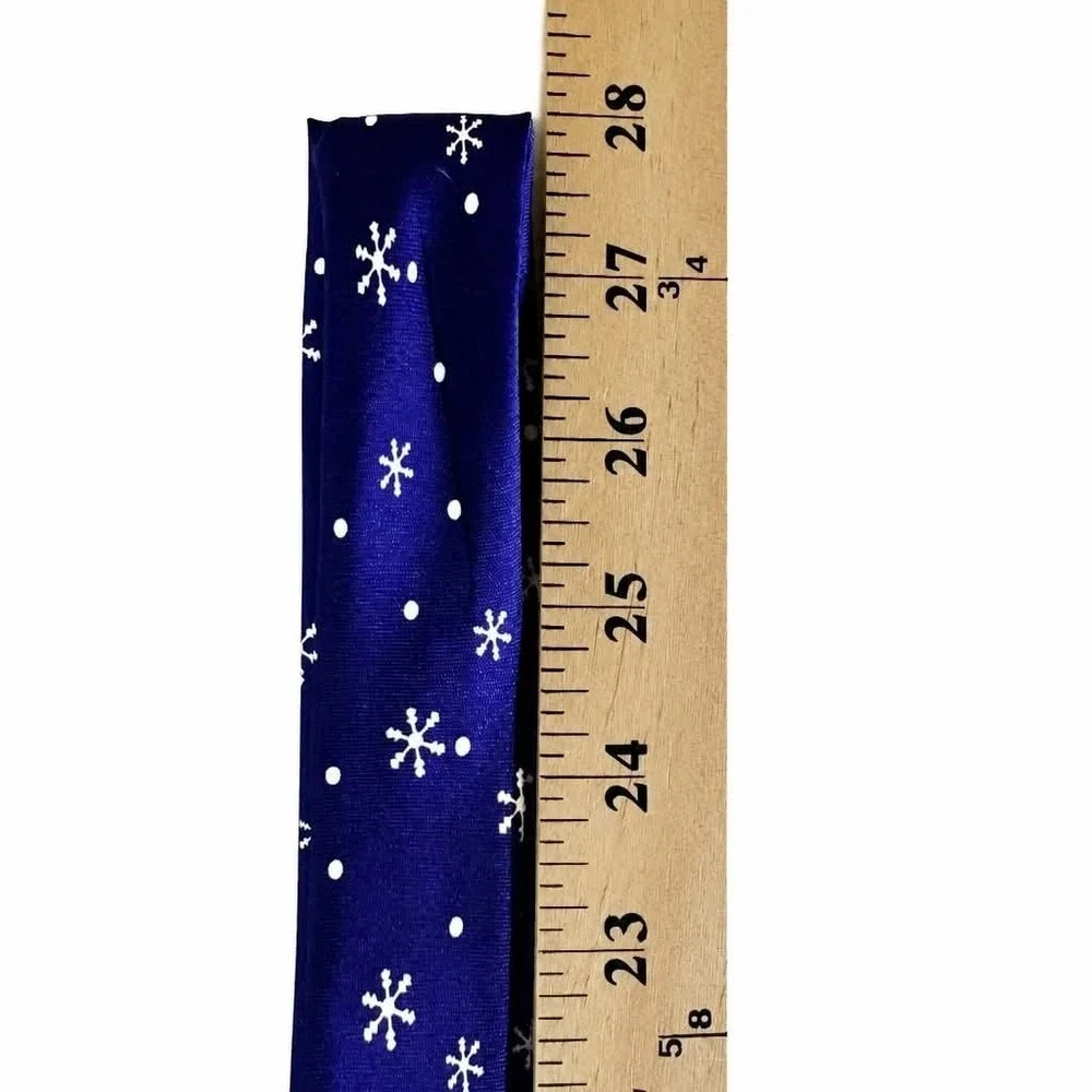 Mens Christmas Tie Royal Blue Snowman Let It Snow Snowflakes Festive Holiday